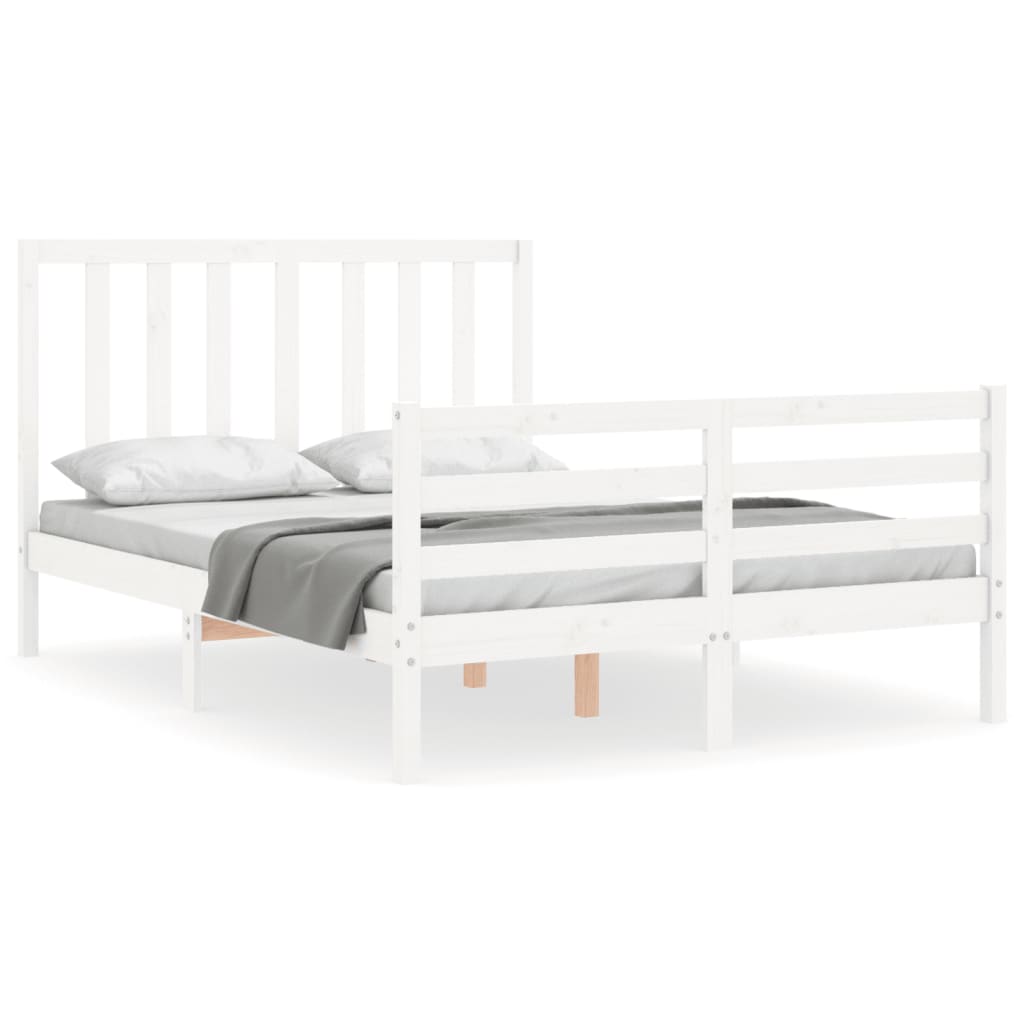 vidaXL Estructura de cama sin colchón madera de pino blanca 140x200 cm