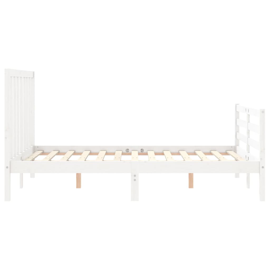 vidaXL Estructura de cama sin colchón madera de pino blanca 140x200 cm