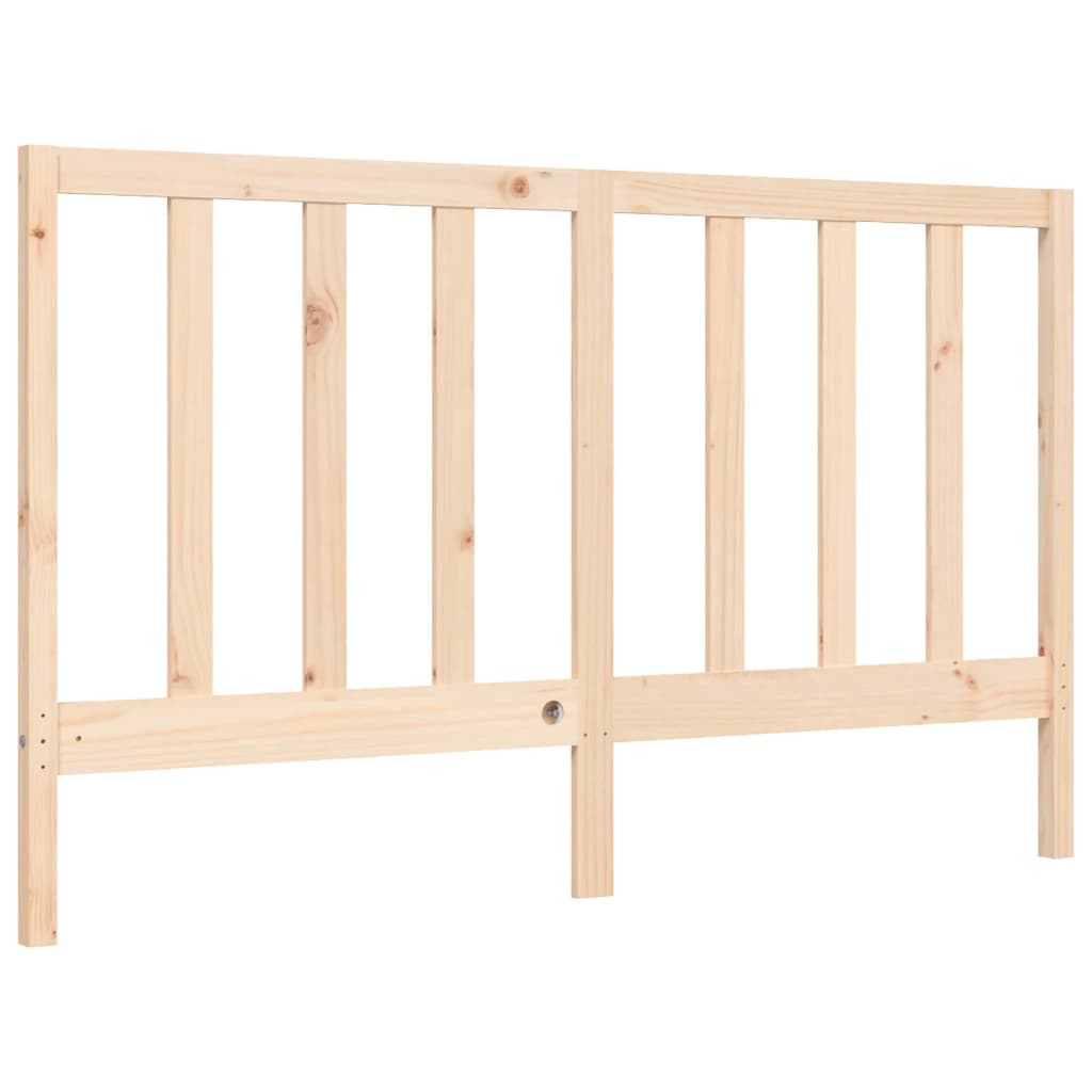 vidaXL Estructura de cama de matrimonio con cabecero madera maciza