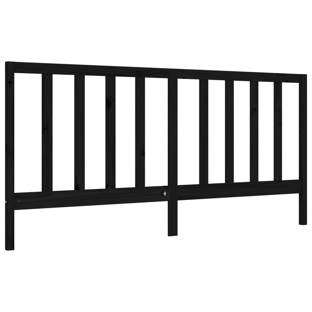 vidaXL Estructura de cama con cabecero madera maciza negro 200x200 cm