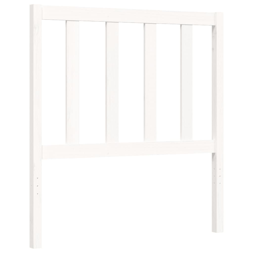 vidaXL Estructura de cama individual con cabecero madera maciza blanco