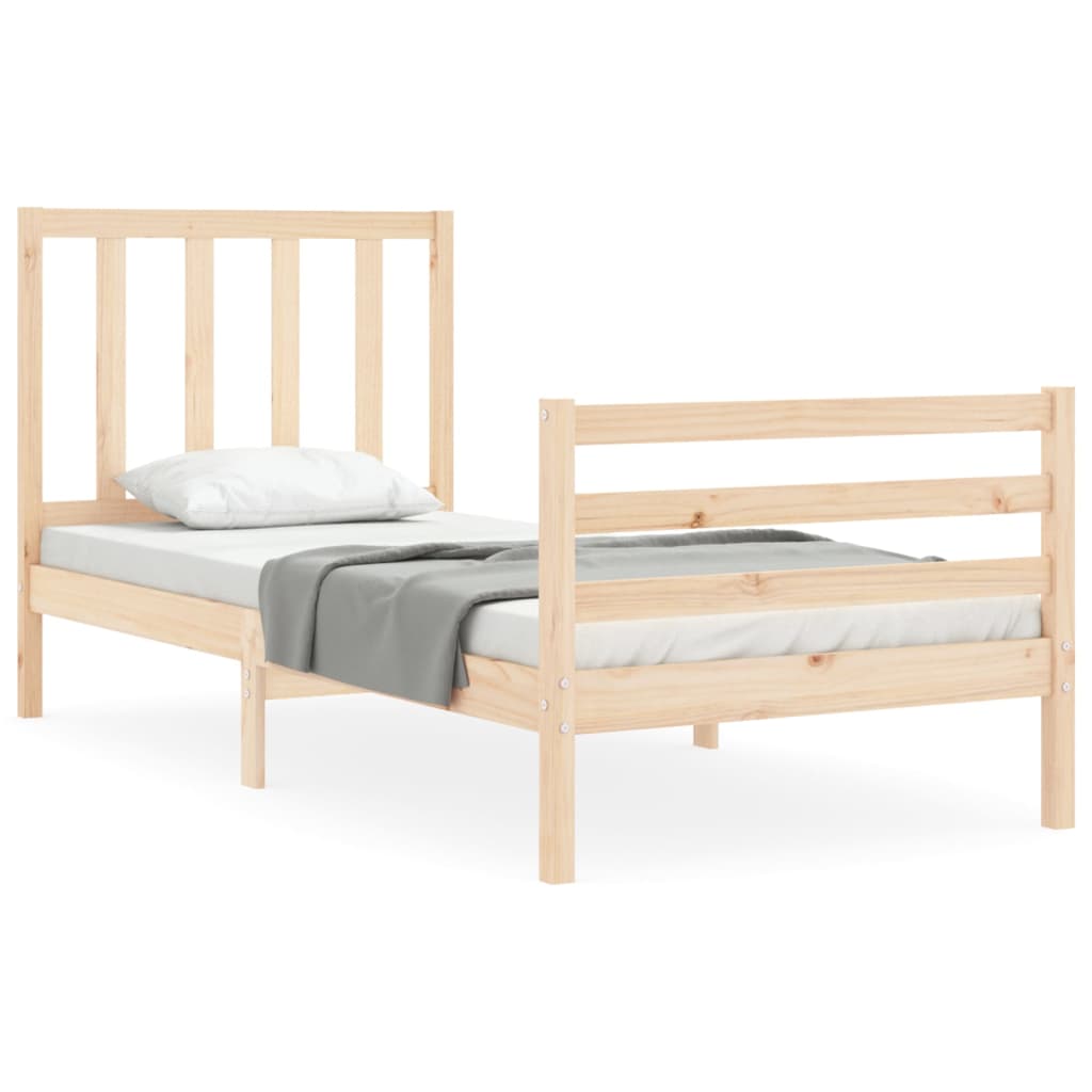 vidaXL Estructura de cama con cabecero madera maciza