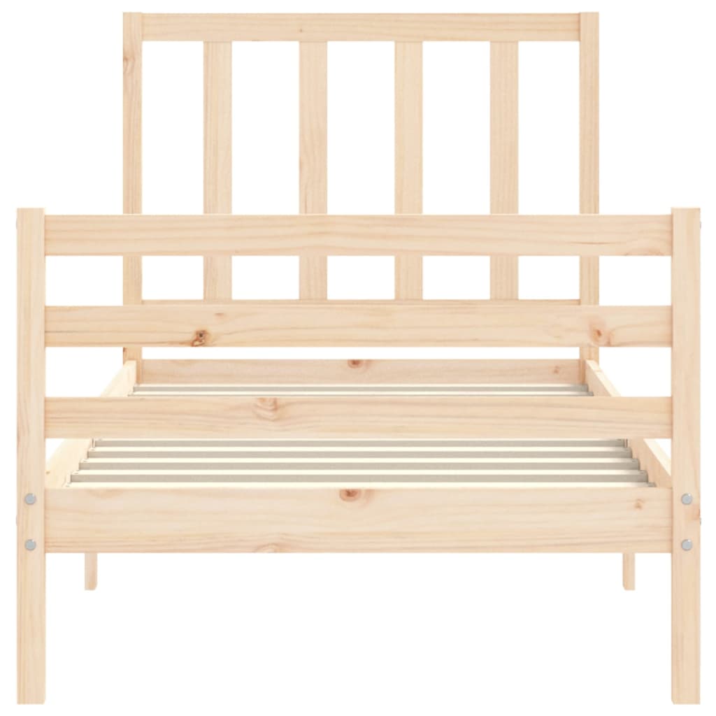 vidaXL Estructura de cama con cabecero madera maciza