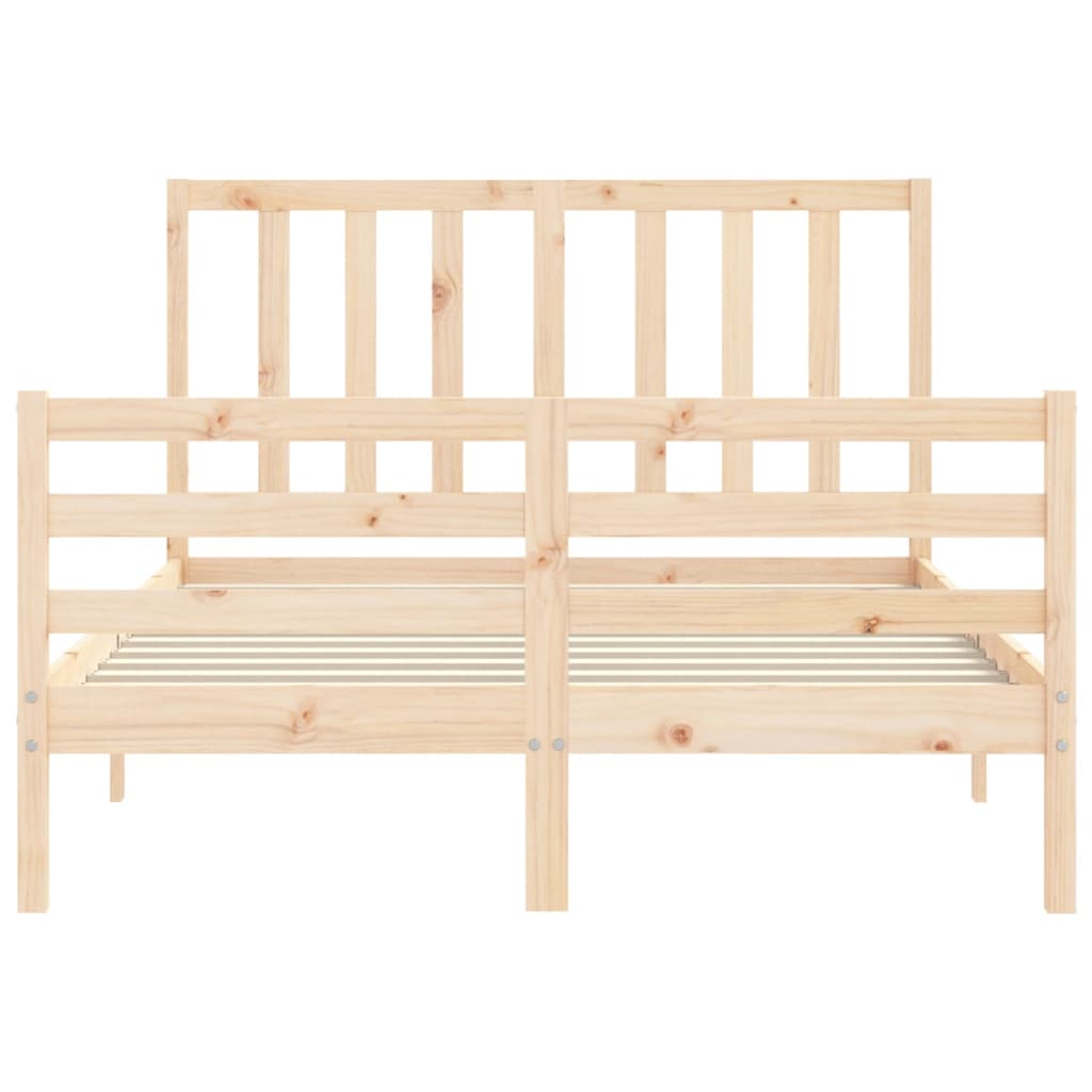 vidaXL Estructura de cama de matrimonio con cabecero madera maciza