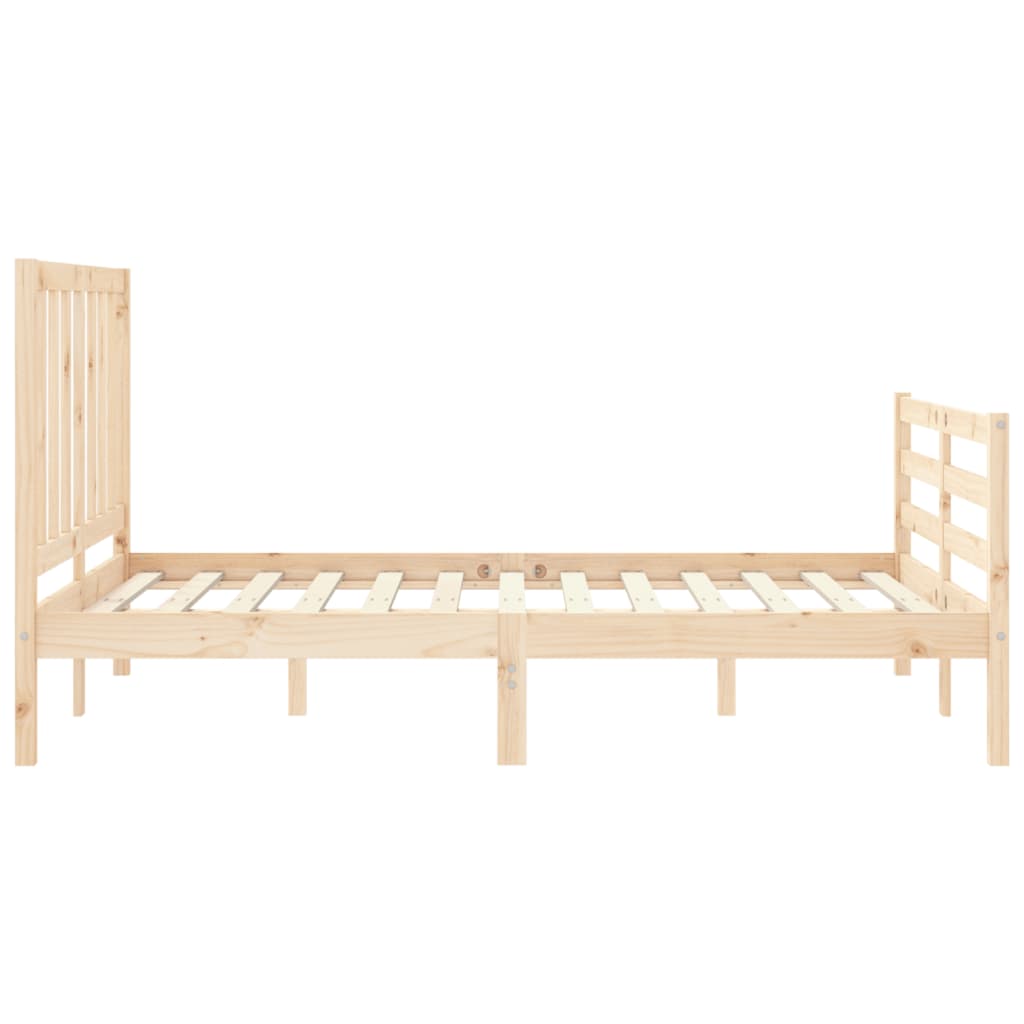 vidaXL Estructura de cama de matrimonio con cabecero madera maciza