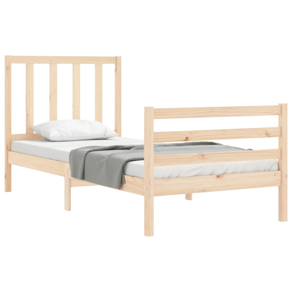 vidaXL Estructura de cama sin colchón madera maciza de pino 90x200 cm