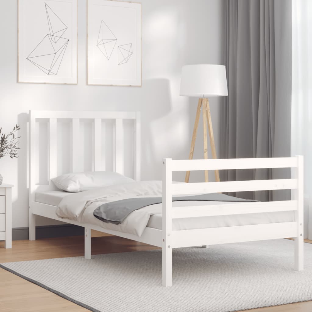 vidaXL Estructura cama sin colchón madera maciza pino blanca 100x200cm