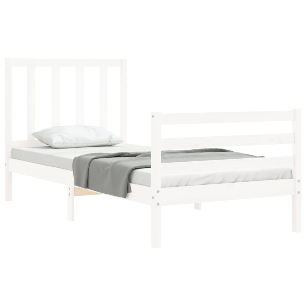 vidaXL Estructura cama sin colchón madera maciza pino blanca 100x200cm