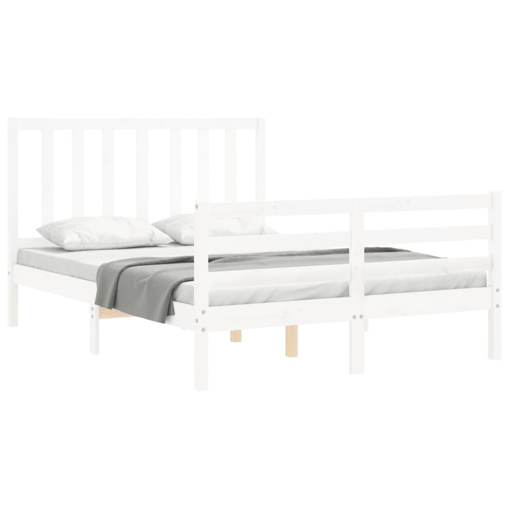 vidaXL Estructura de cama sin colchón madera de pino blanca 120x200 cm