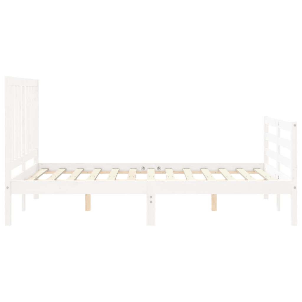 vidaXL Estructura de cama sin colchón madera de pino blanca 120x200 cm