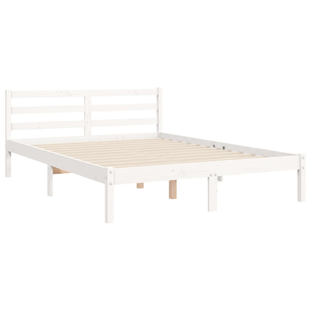 vidaXL Estructura de cama sin colchón madera de pino blanca 140x200 cm