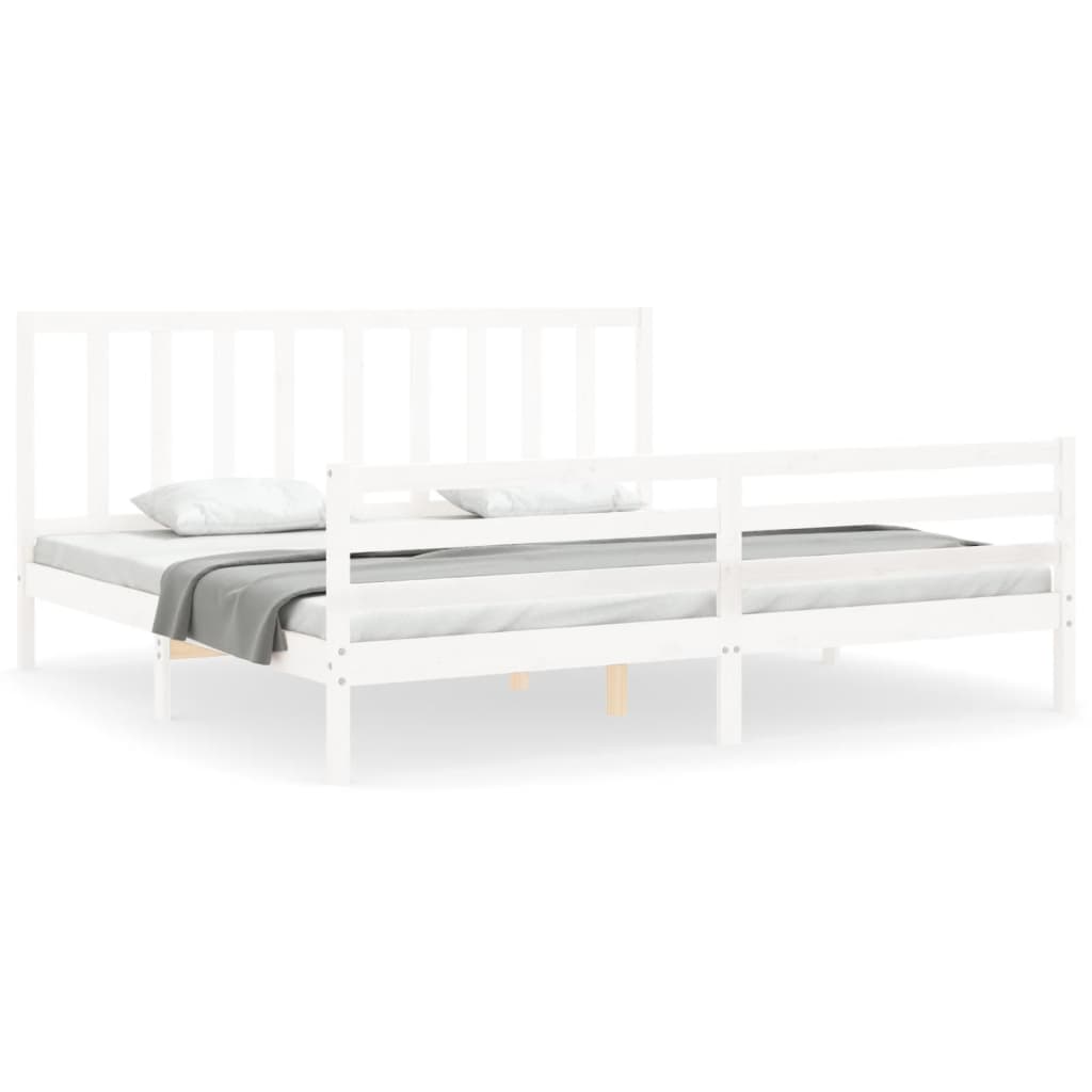 vidaXL Estructura de cama sin colchón madera maciza blanca 200x200 cm