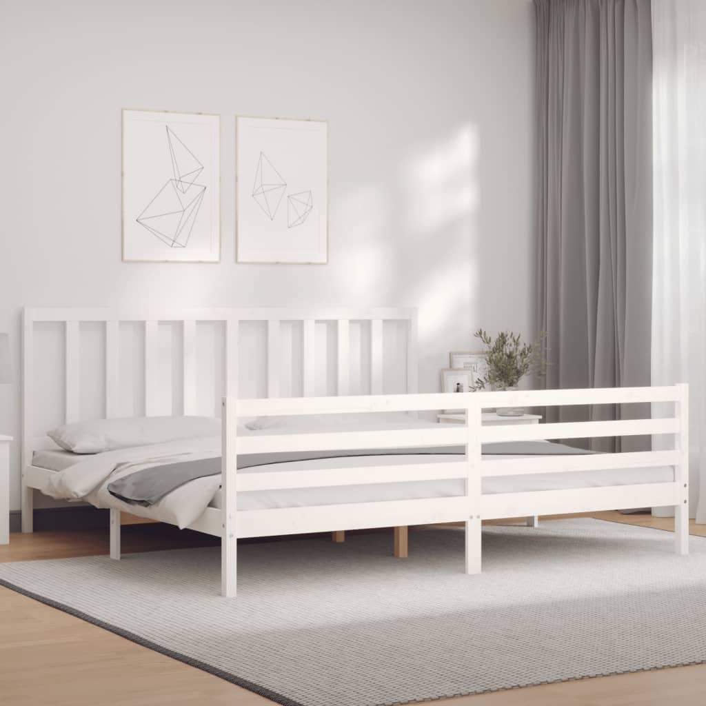 vidaXL Estructura de cama sin colchón madera maciza blanca 200x200 cm