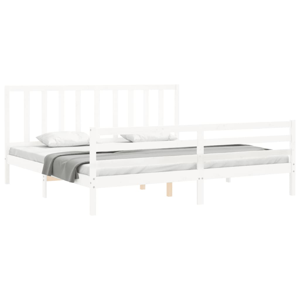 vidaXL Estructura de cama sin colchón madera maciza blanca 200x200 cm