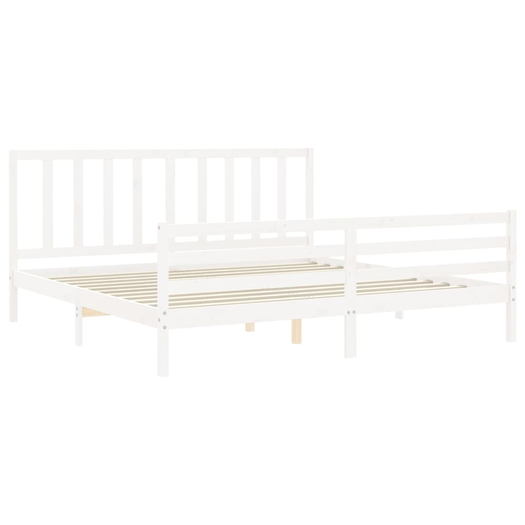 vidaXL Estructura de cama sin colchón madera maciza blanca 200x200 cm