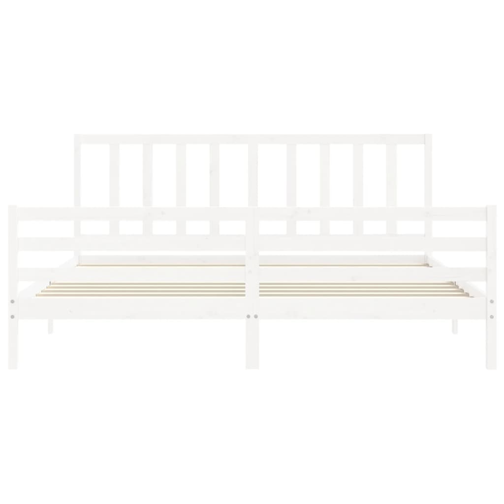 vidaXL Estructura de cama sin colchón madera maciza blanca 200x200 cm