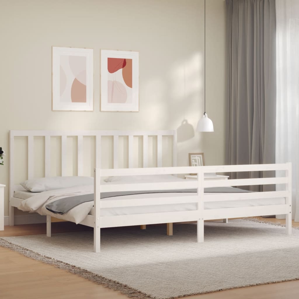 vidaXL Estructura de cama sin colchón madera maciza blanca 200x200 cm