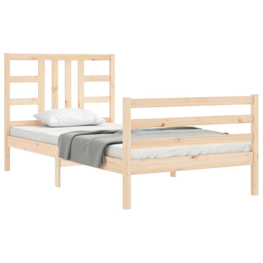 vidaXL Estructura de cama con cabecero madera maciza