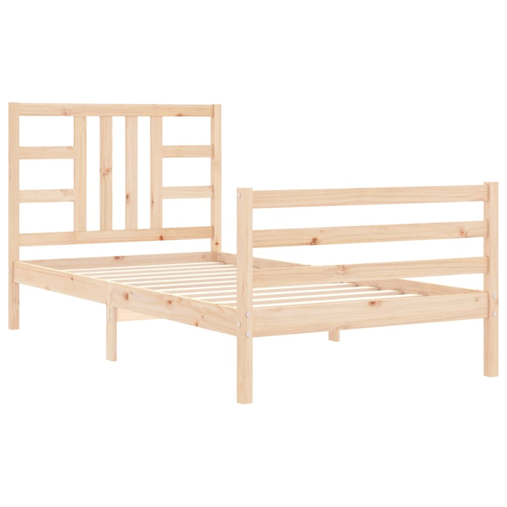 vidaXL Estructura de cama con cabecero madera maciza