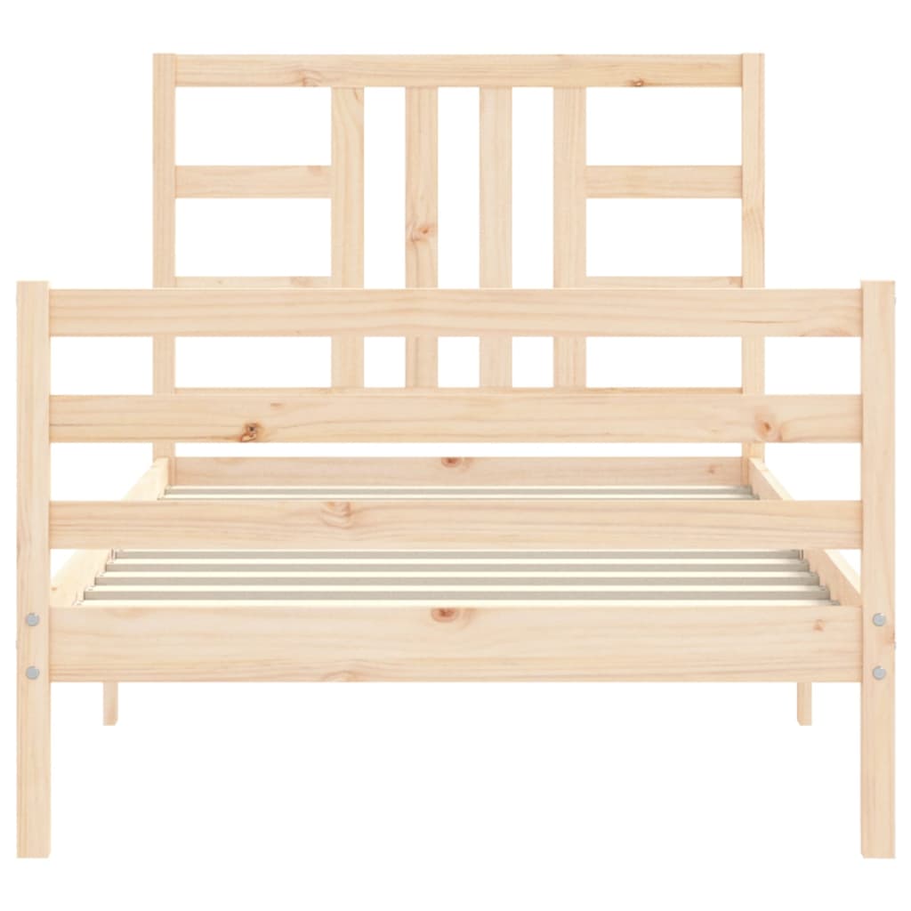 vidaXL Estructura de cama con cabecero madera maciza