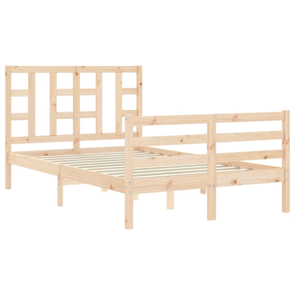 vidaXL Estructura de cama de matrimonio con cabecero madera maciza