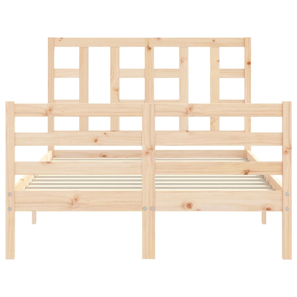 vidaXL Estructura de cama de matrimonio con cabecero madera maciza