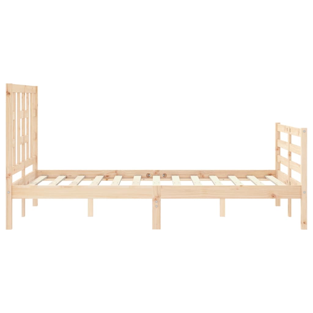 vidaXL Estructura de cama de matrimonio con cabecero madera maciza