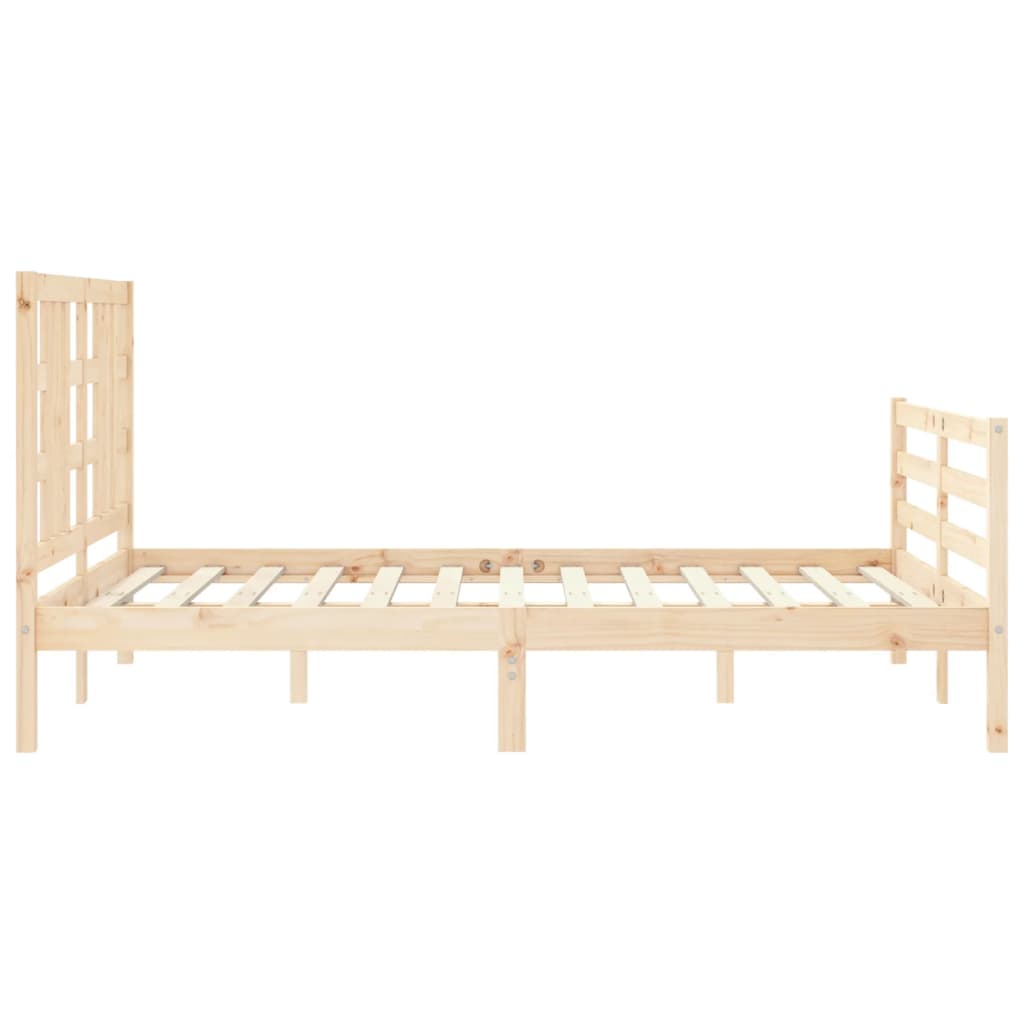 vidaXL Estructura de cama de matrimonio con cabecero madera maciza