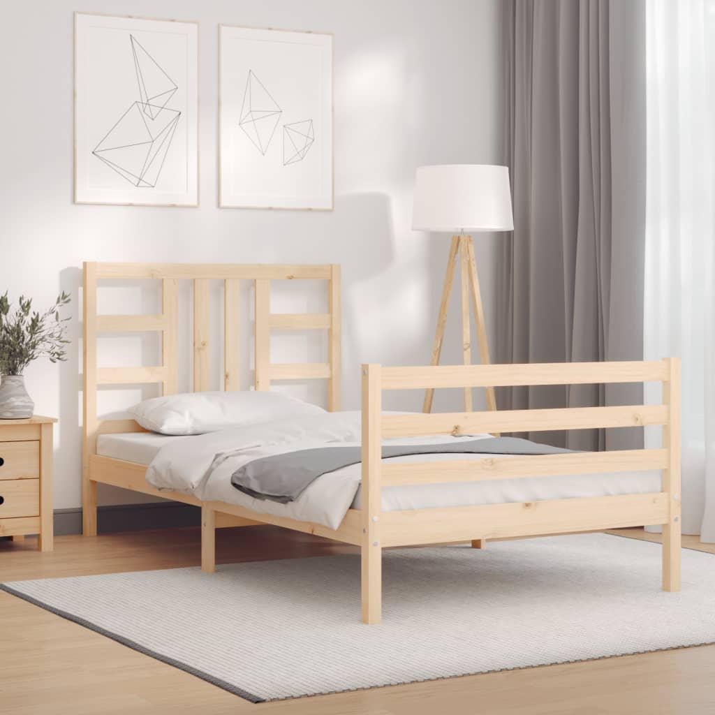 vidaXL Estructura de cama sin colchón madera maciza de pino 90x200 cm