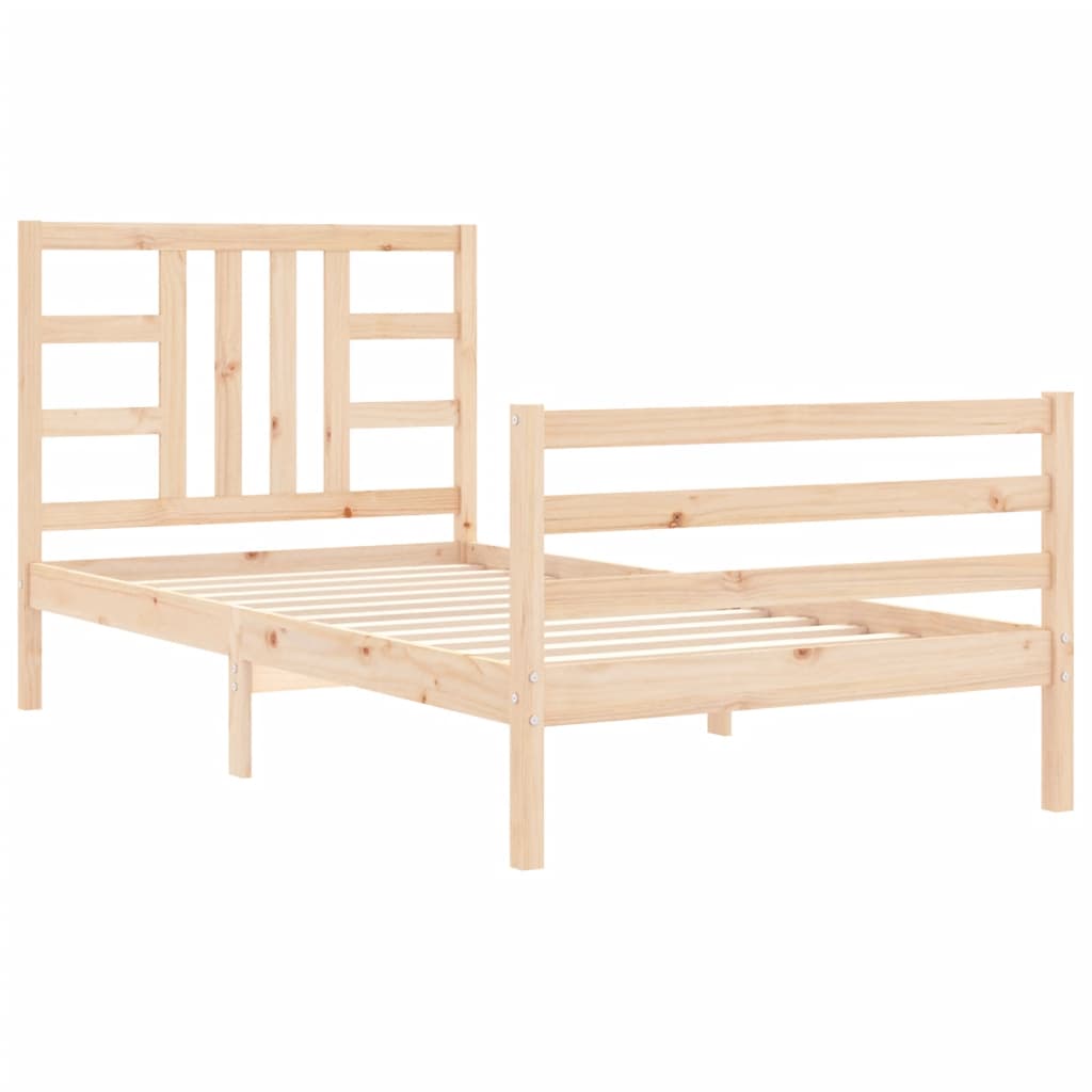 vidaXL Estructura de cama sin colchón madera maciza de pino 90x200 cm