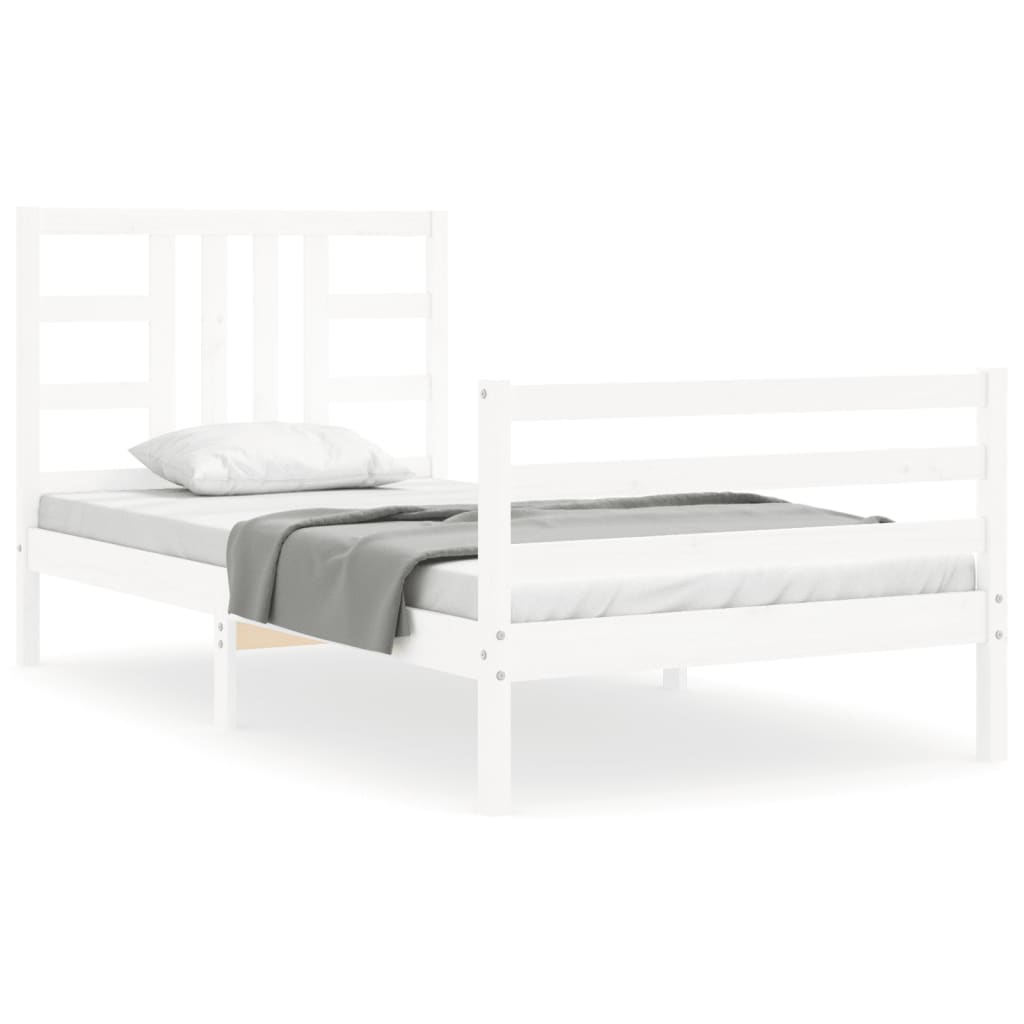 vidaXL Estructura de cama sin colchón madera de pino blanca 90x200 cm