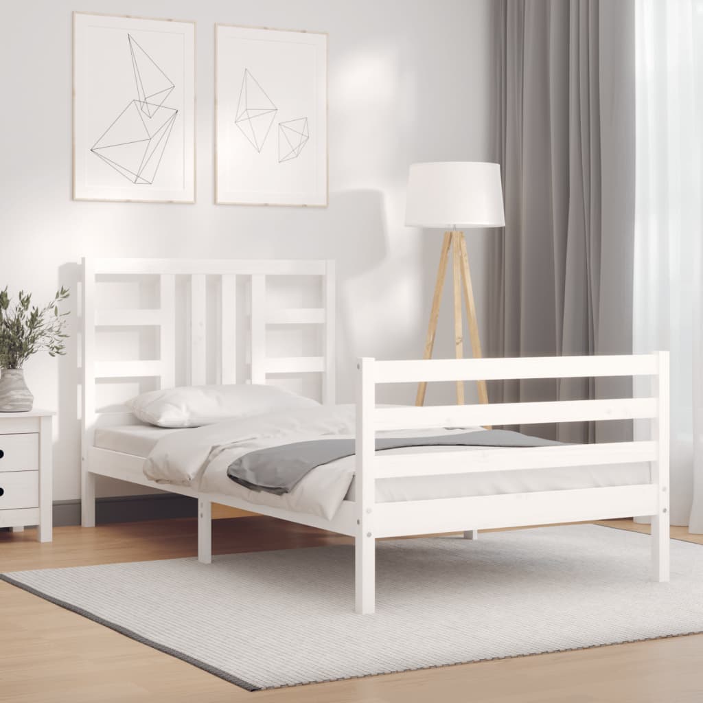 vidaXL Estructura de cama sin colchón madera de pino blanca 90x200 cm