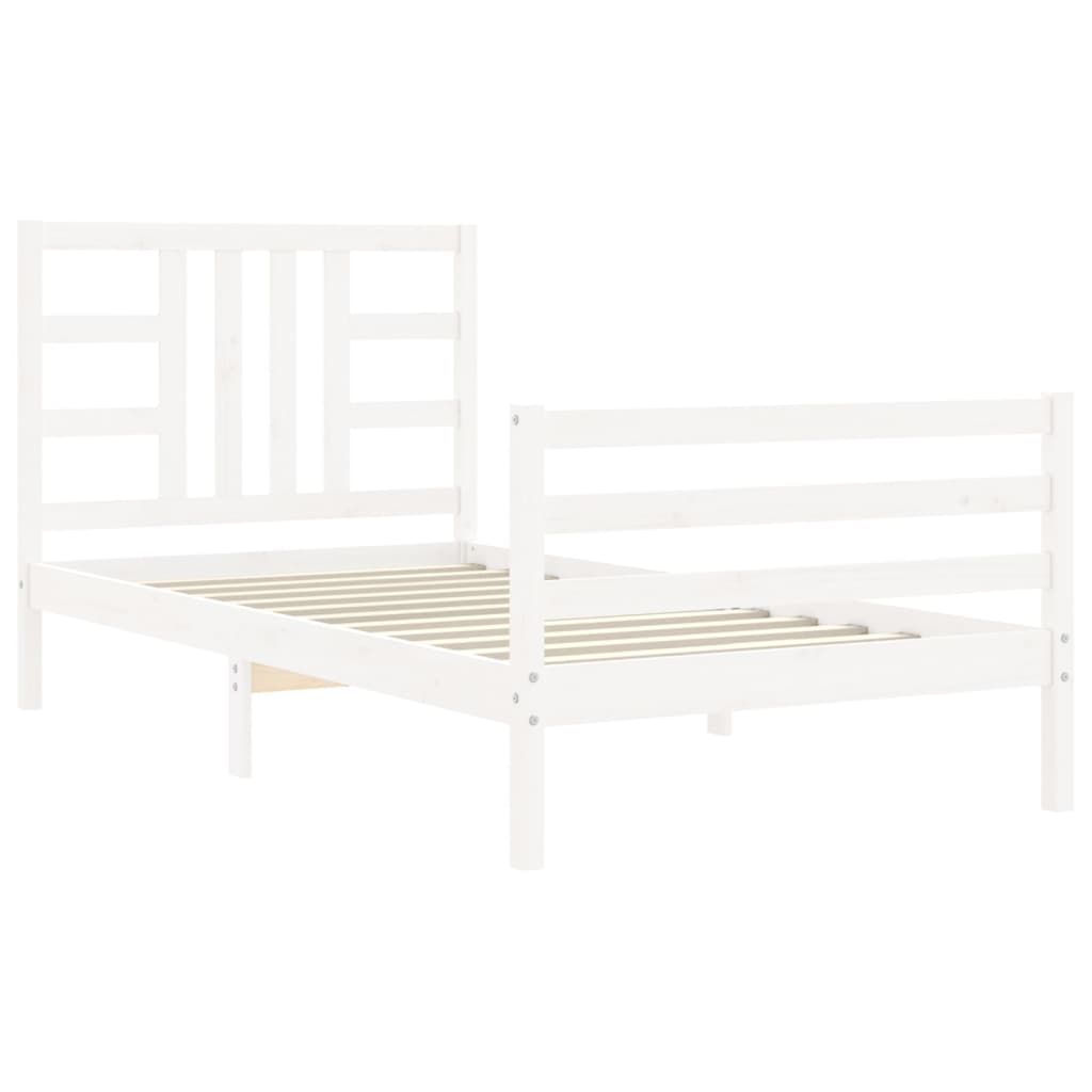 vidaXL Estructura de cama sin colchón madera de pino blanca 90x200 cm