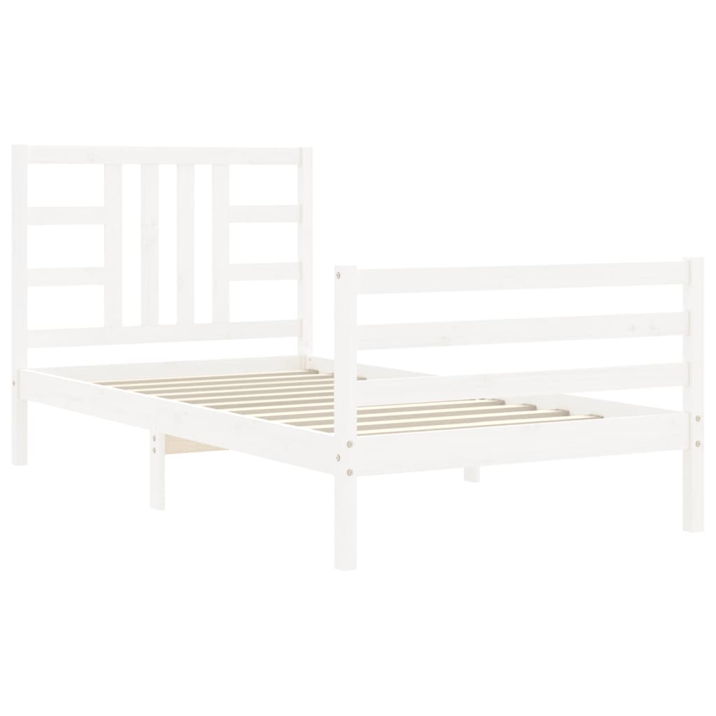 vidaXL Estructura cama sin colchón madera maciza pino blanca 100x200cm