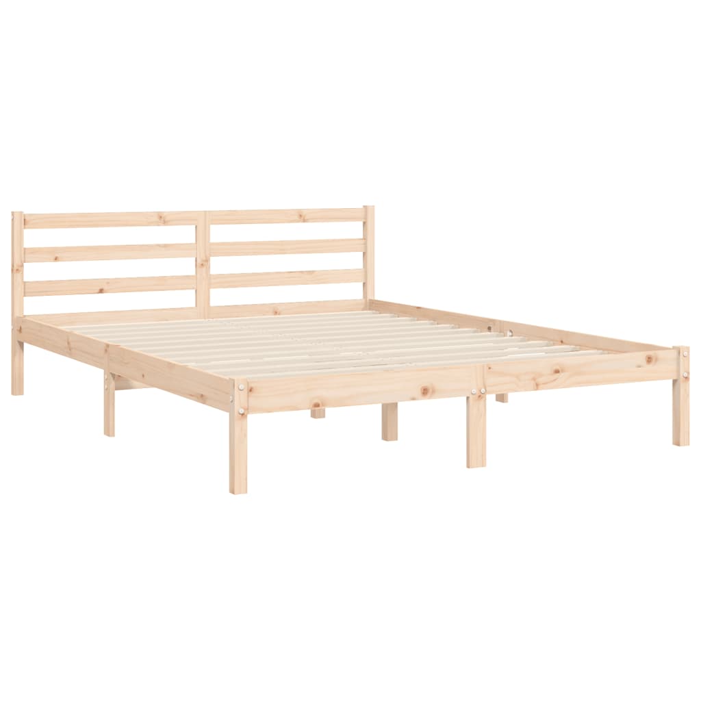 vidaXL Estructura de cama con cabecero madera maciza 160x200 cm