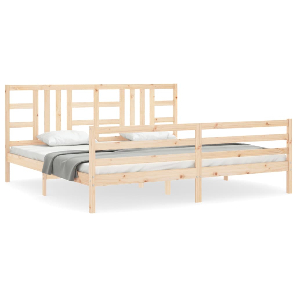 vidaXL Estructura de cama con cabecero madera maciza 200x200 cm