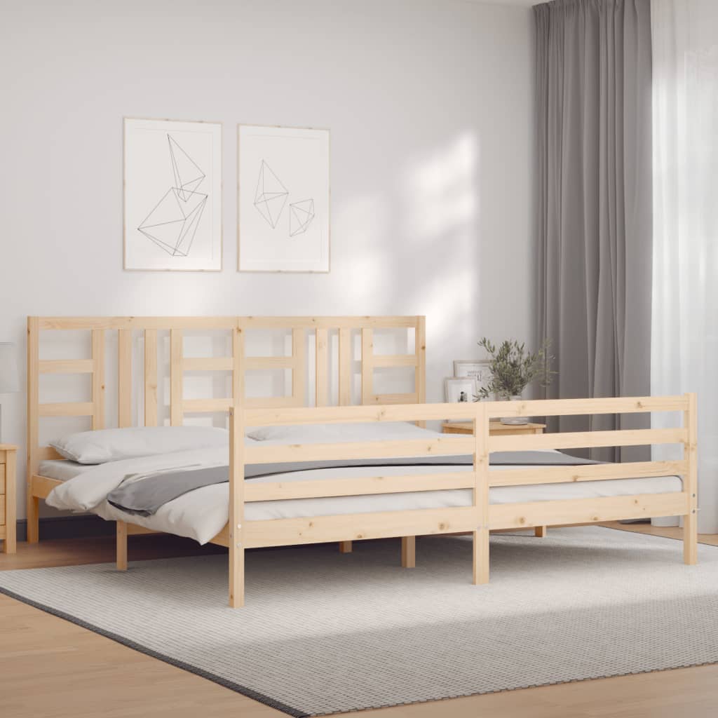 vidaXL Estructura de cama con cabecero madera maciza 200x200 cm