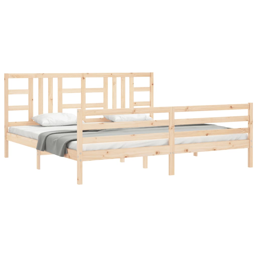 vidaXL Estructura de cama con cabecero madera maciza 200x200 cm