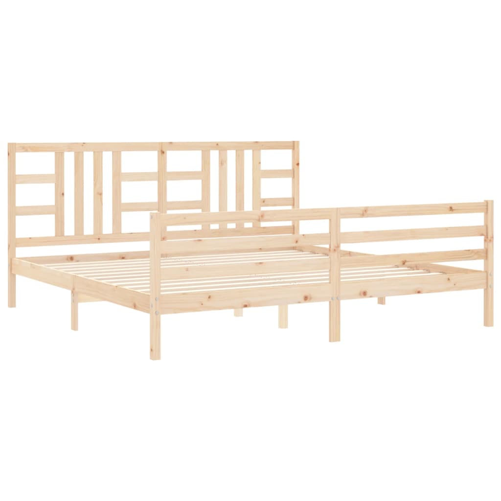 vidaXL Estructura de cama con cabecero madera maciza 200x200 cm