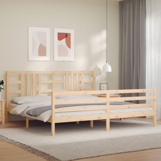 vidaXL Estructura de cama con cabecero madera maciza 200x200 cm