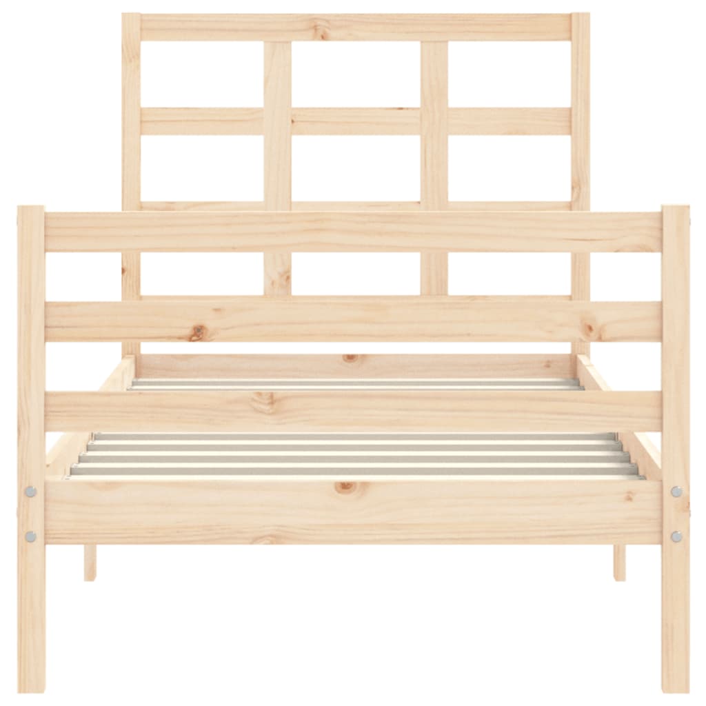 vidaXL Estructura de cama individual con cabecero madera maciza