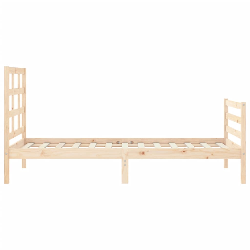 vidaXL Estructura de cama individual con cabecero madera maciza