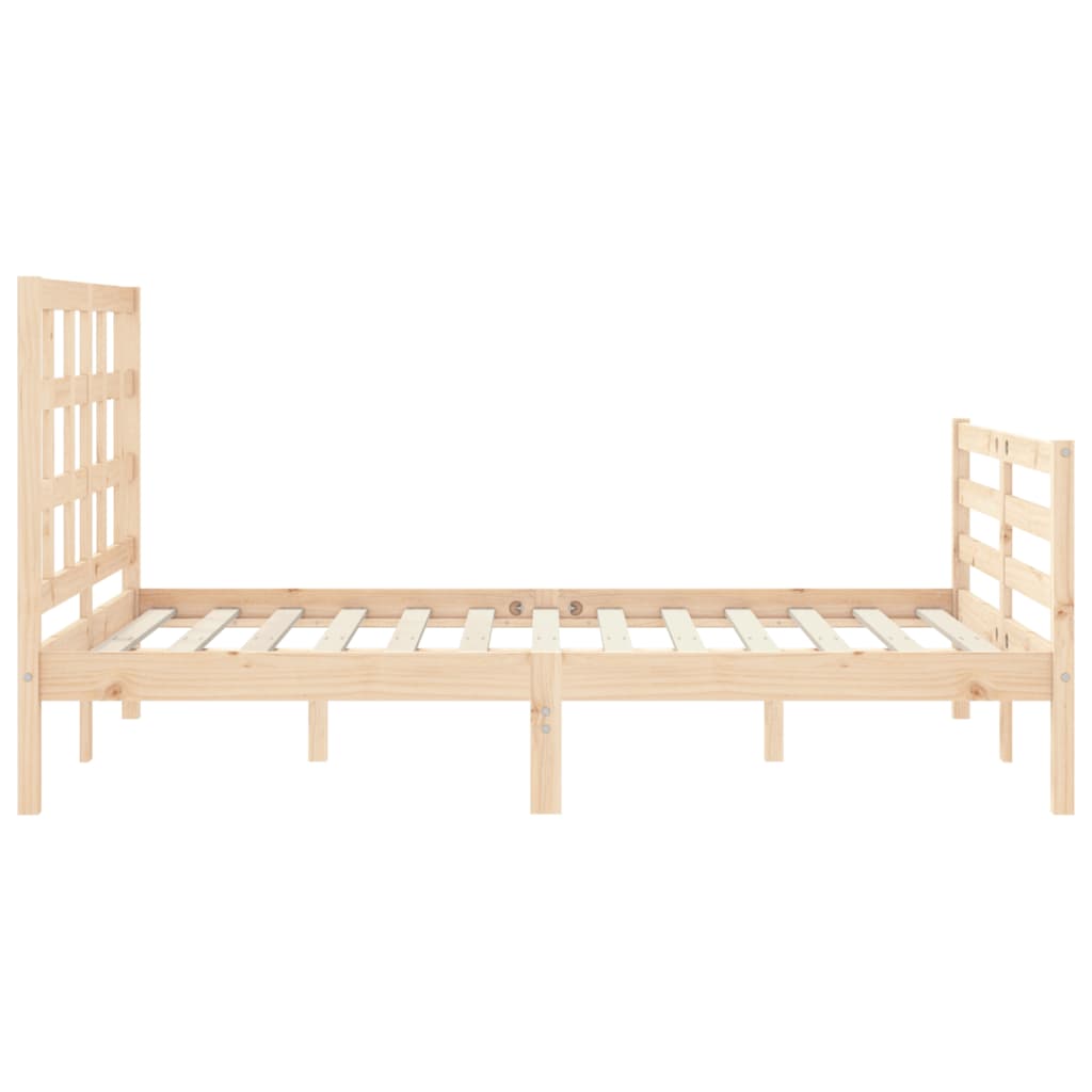 vidaXL Estructura de cama de matrimonio con cabecero madera maciza