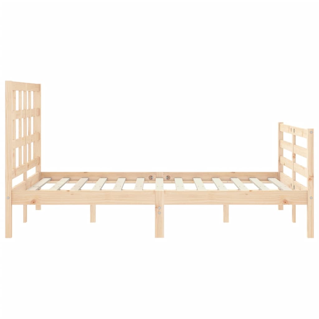 vidaXL Estructura de cama con cabecero madera maciza 140x190 cm