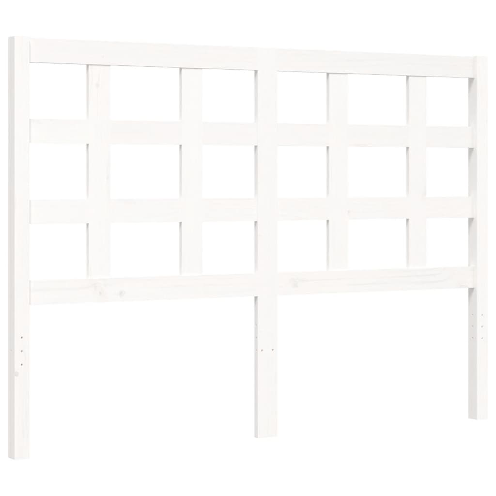 vidaXL Estructura de cama con cabecero madera maciza blanco 140x190 cm