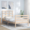 vidaXL Estructura de cama con cabecero madera maciza 90x200 cm