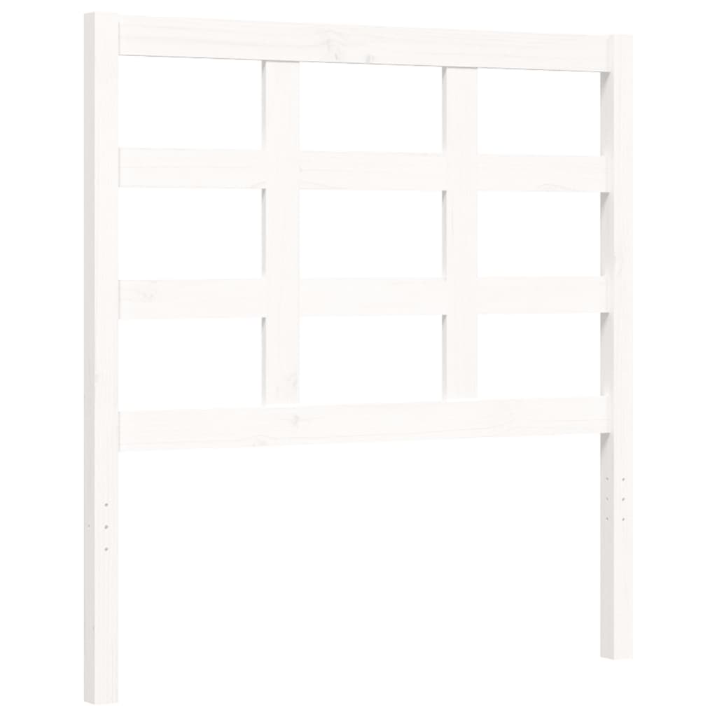 vidaXL Estructura de cama con cabecero madera maciza blanco 90x200 cm