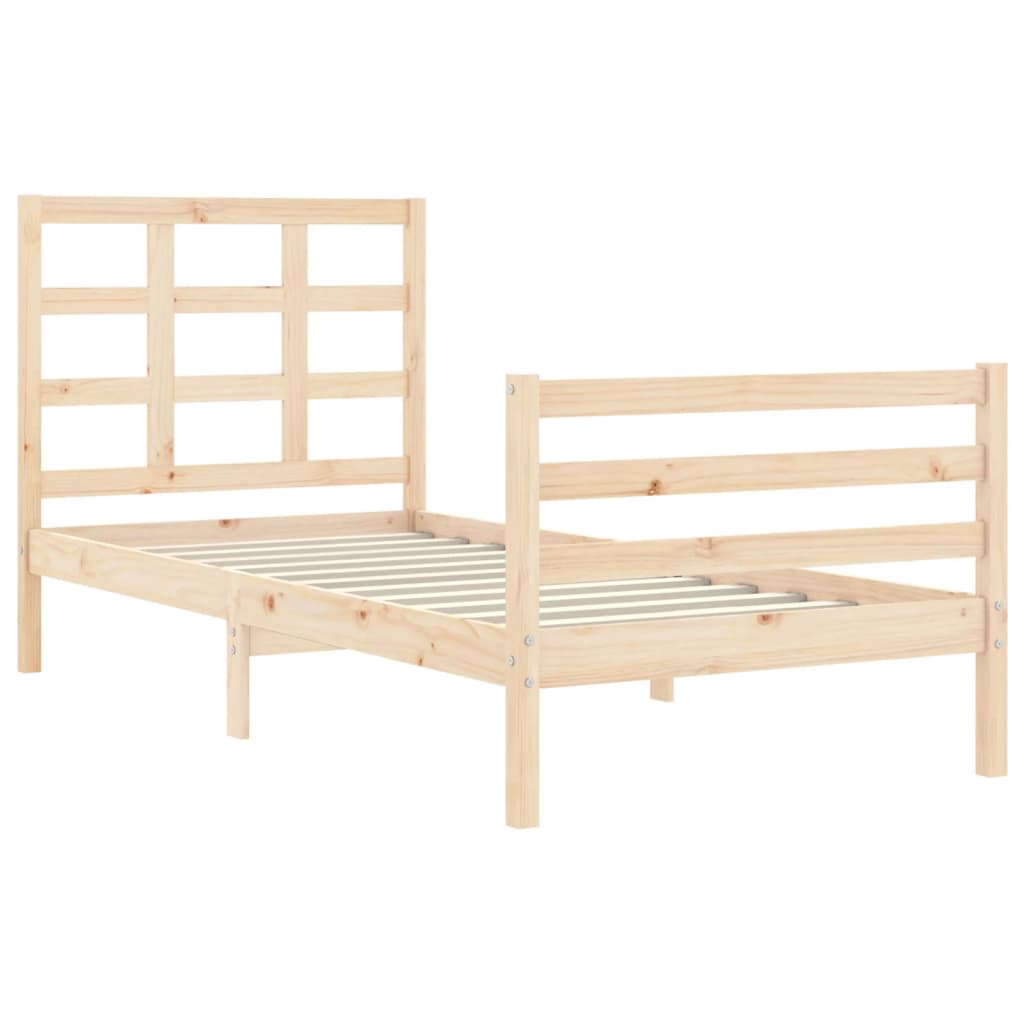 vidaXL Estructura de cama con cabecero madera maciza 100x200 cm