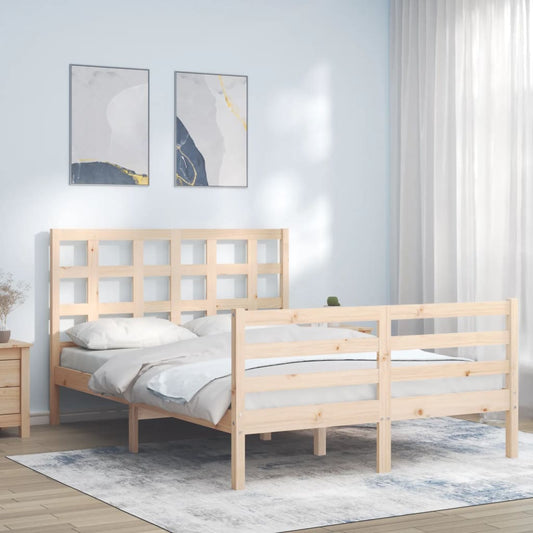 vidaXL Estructura de cama con cabecero madera maciza 120x200 cm