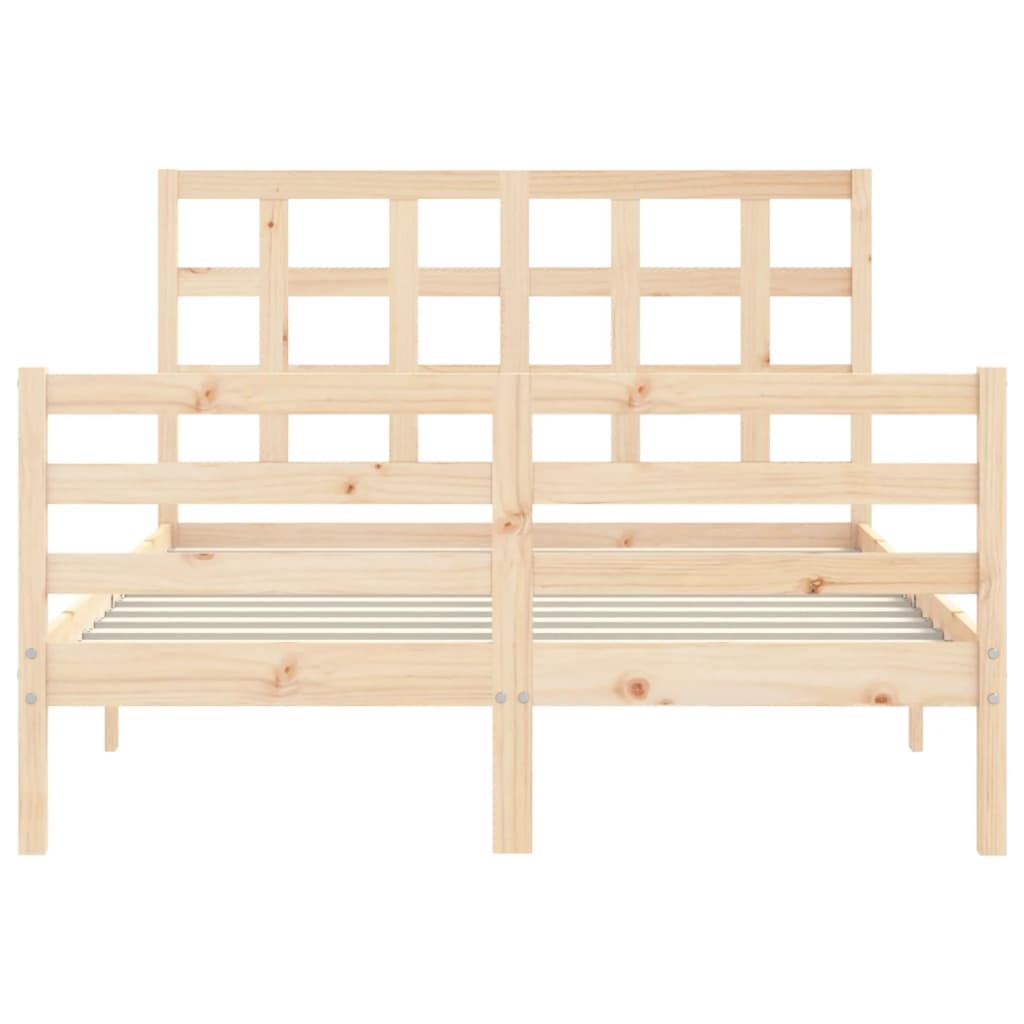 vidaXL Estructura de cama con cabecero madera maciza 140x200 cm